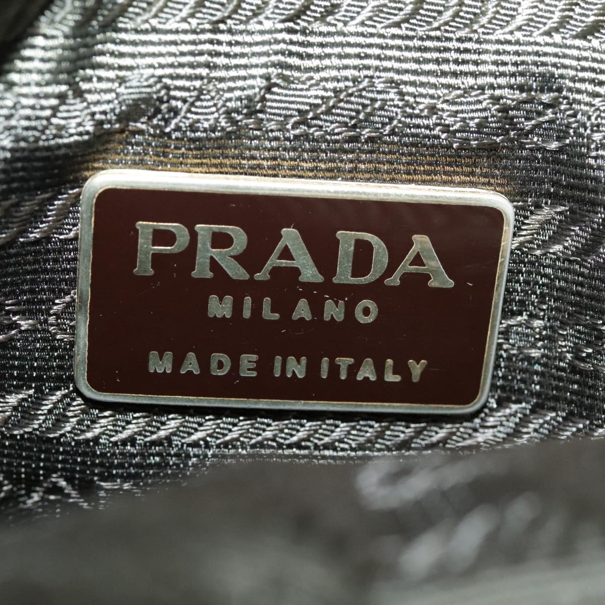 PRADA Hand Bag Nylon Brown Auth 100666