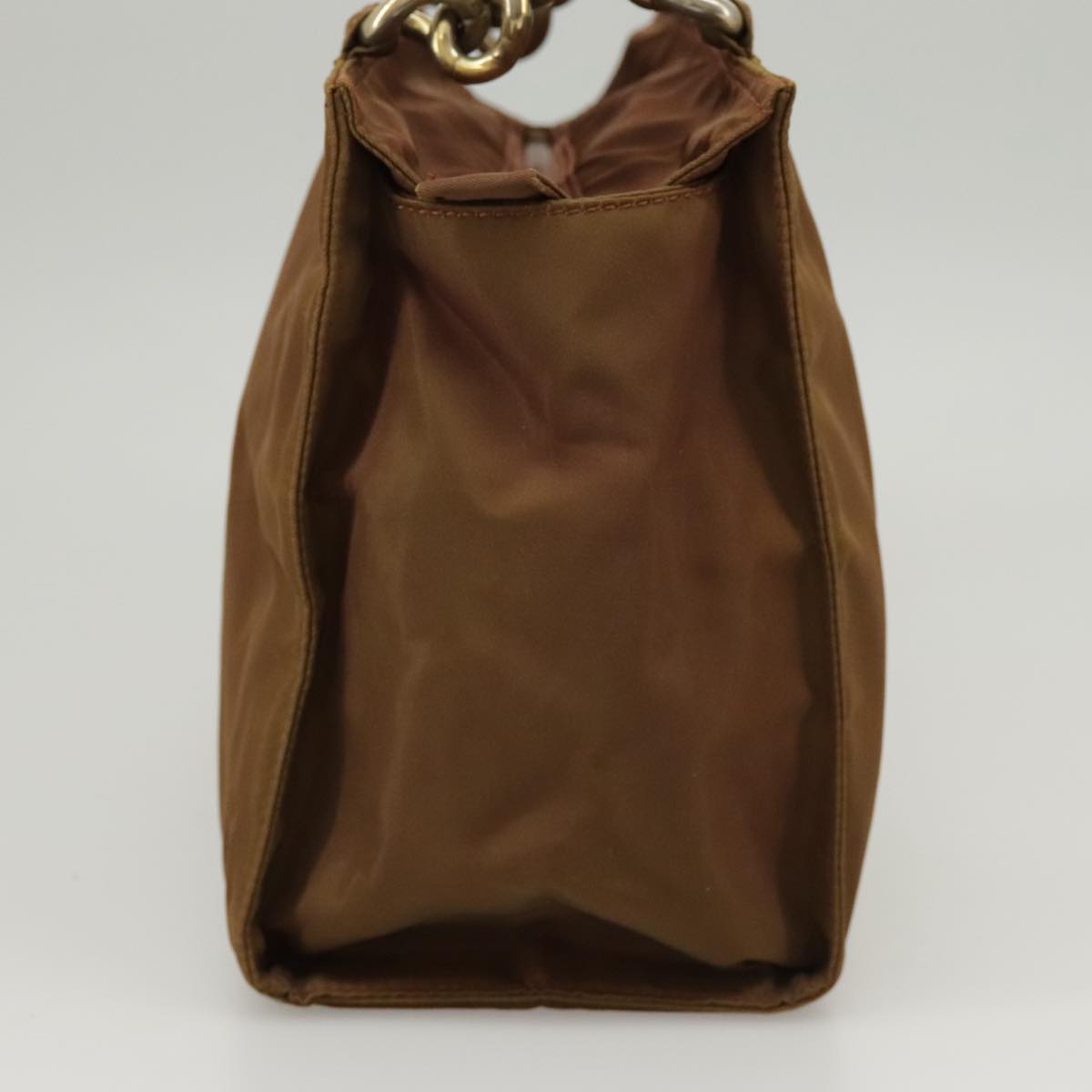 PRADA Hand Bag Nylon Brown Auth 100666