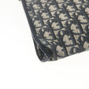 Christian Dior Trotter Canvas Shoulder Bag Beige Navy gold Auth 100669-13