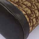 Christian Dior Trotter Canvas Shoulder Bag Beige Brown gold Auth 100672-11