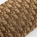 Christian Dior Trotter Canvas Shoulder Bag Beige Brown gold Auth 100672-16