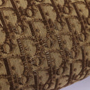 Christian Dior Trotter Canvas Shoulder Bag Beige Brown gold Auth 100672-16