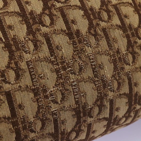 Christian Dior Trotter Canvas Shoulder Bag Beige Brown gold Auth 100672