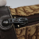 Christian Dior Trotter Canvas Shoulder Bag Beige Brown gold Auth 100672-17