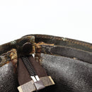 Christian Dior Trotter Canvas Shoulder Bag Beige Brown gold Auth 100672-18