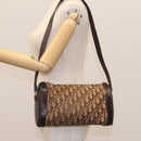 Christian Dior Trotter Canvas Shoulder Bag Beige Brown gold Auth 100672-22