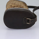 Christian Dior Trotter Canvas Shoulder Bag Beige Brown gold Auth 100672-5