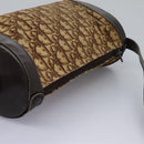 Christian Dior Trotter Canvas Shoulder Bag Beige Brown gold Auth 100672-6