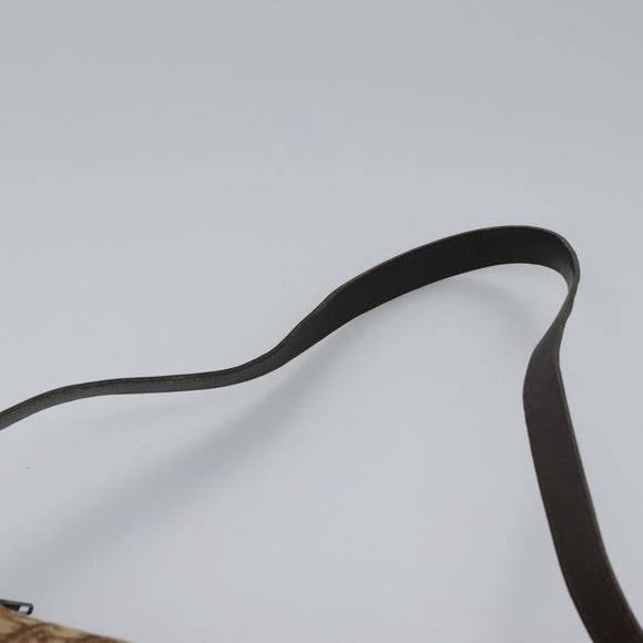 Christian Dior Trotter Canvas Shoulder Bag Beige Brown gold Auth 100672