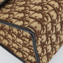 Christian Dior Trotter Canvas Hand Bag Beige Brown Gold Auth 100674-11