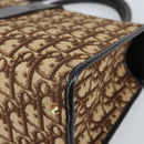 Christian Dior Trotter Canvas Hand Bag Beige Brown Gold Auth 100674-12