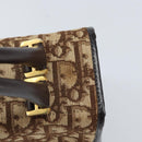 Christian Dior Trotter Canvas Hand Bag Beige Brown Gold Auth 100674-14