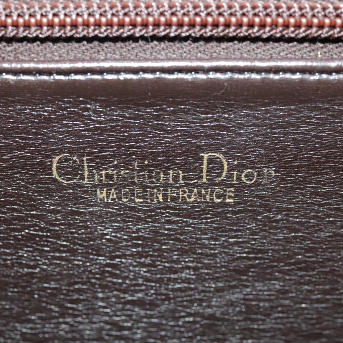 Christian Dior Trotter Canvas Hand Bag Beige Brown Gold Auth 100674