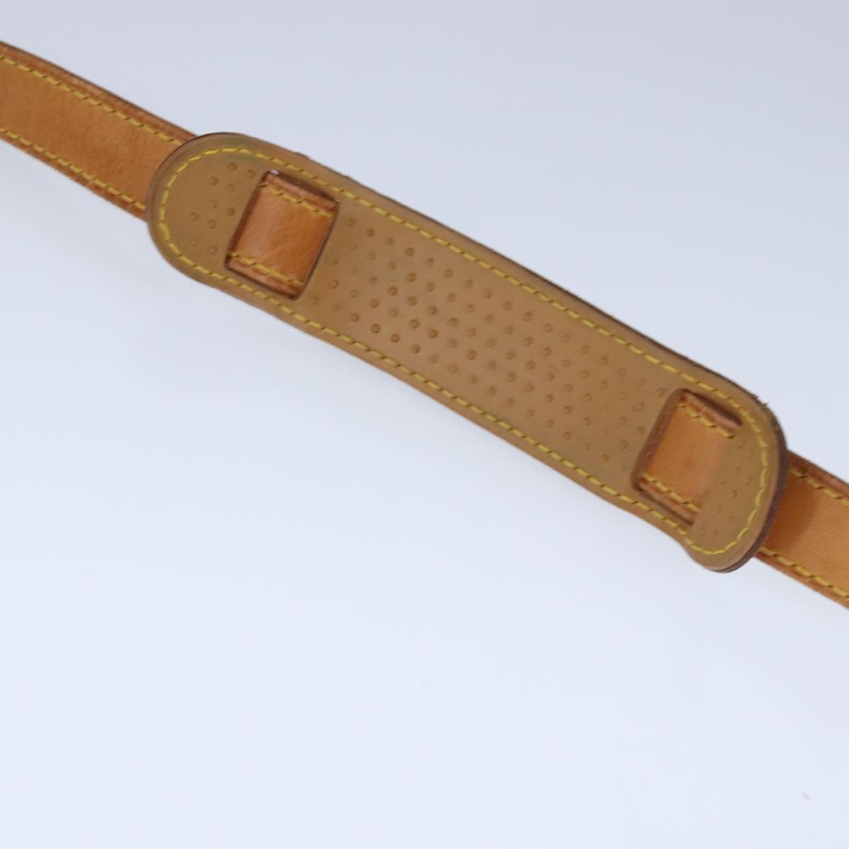 LOUIS VUITTON Adjustable Shoulder Strap Leather 35.4""-43.3"" Beige Auth 100676