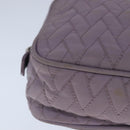 PRADA Quilted Chain Hand Bag Nylon Purple Silver Auth 100678-10