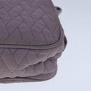 PRADA Quilted Chain Hand Bag Nylon Purple Silver Auth 100678-11
