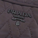 PRADA Quilted Chain Hand Bag Nylon Purple Silver Auth 100678-14