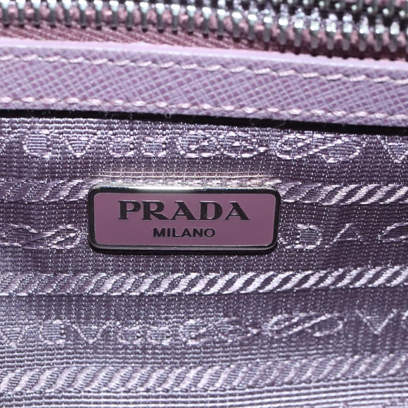 PRADA Quilted Chain Hand Bag Nylon Purple Silver Auth 100678