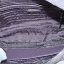 PRADA Quilted Chain Hand Bag Nylon Purple Silver Auth 100678-16