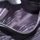 PRADA Quilted Chain Hand Bag Nylon Purple Silver Auth 100678-19