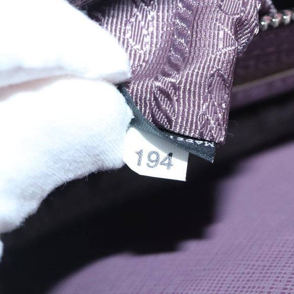 PRADA Quilted Chain Hand Bag Nylon Purple Silver Auth 100678