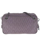 PRADA Quilted Chain Hand Bag Nylon Purple Silver Auth 100678-3