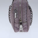 PRADA Quilted Chain Hand Bag Nylon Purple Silver Auth 100678-4