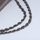 PRADA Quilted Chain Hand Bag Nylon Purple Silver Auth 100678-7