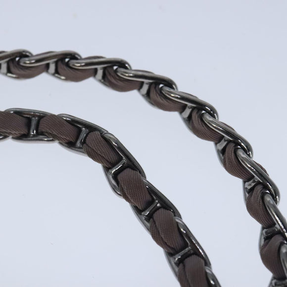 PRADA Quilted Chain Hand Bag Nylon Purple Silver Auth 100678