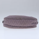 PRADA Quilted Chain Hand Bag Nylon Purple Silver Auth 100678-9