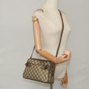 GUCCI GG Supreme Web Sherry Line Shoulder Bag PVC Beige 93 02 049 Auth 100696-25