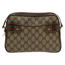 GUCCI GG Supreme Web Sherry Line Shoulder Bag PVC Beige 93 02 049 Auth 100696-13