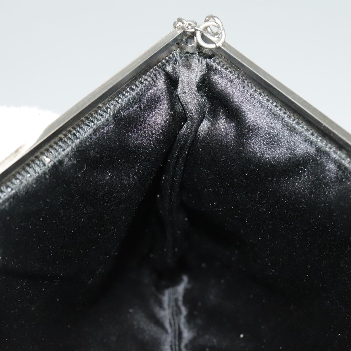 PRADA Chain Shoulder Bag Satin Black Auth 100713