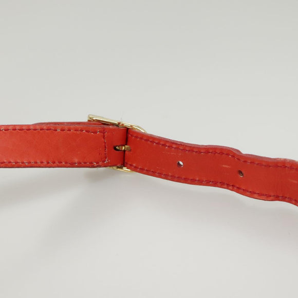 GUCCI Sherry Line Shoulder Bag Leather Orange Navy Red Auth 100717