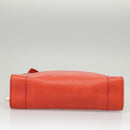 GUCCI Sherry Line Shoulder Bag Leather Orange Navy Red Auth 100717-5