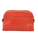 GUCCI Sherry Line Shoulder Bag Leather Orange Navy Red Auth 100717-2