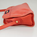 GUCCI Sherry Line Shoulder Bag Leather Orange Navy Red Auth 100717-3