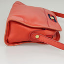 GUCCI Sherry Line Shoulder Bag Leather Orange Navy Red Auth 100717-4