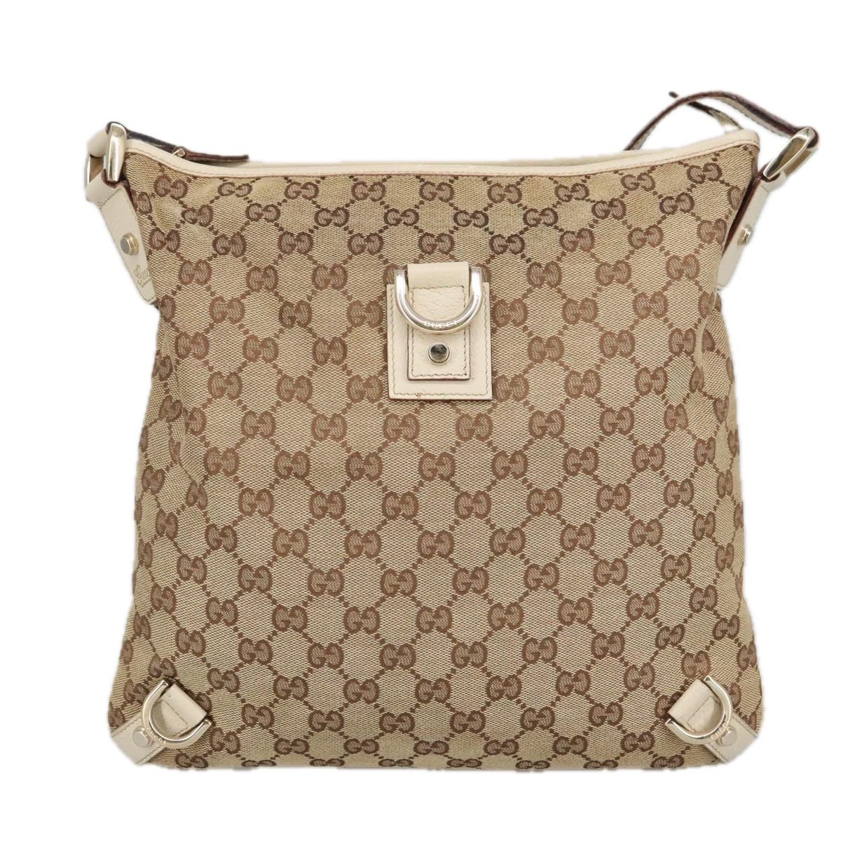 GUCCI GG Canvas Shoulder Bag Beige Gold 131326 Auth 100719 - 0