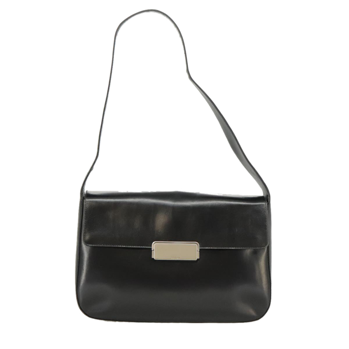 PRADA Shoulder Bag Leather Black Auth 100731