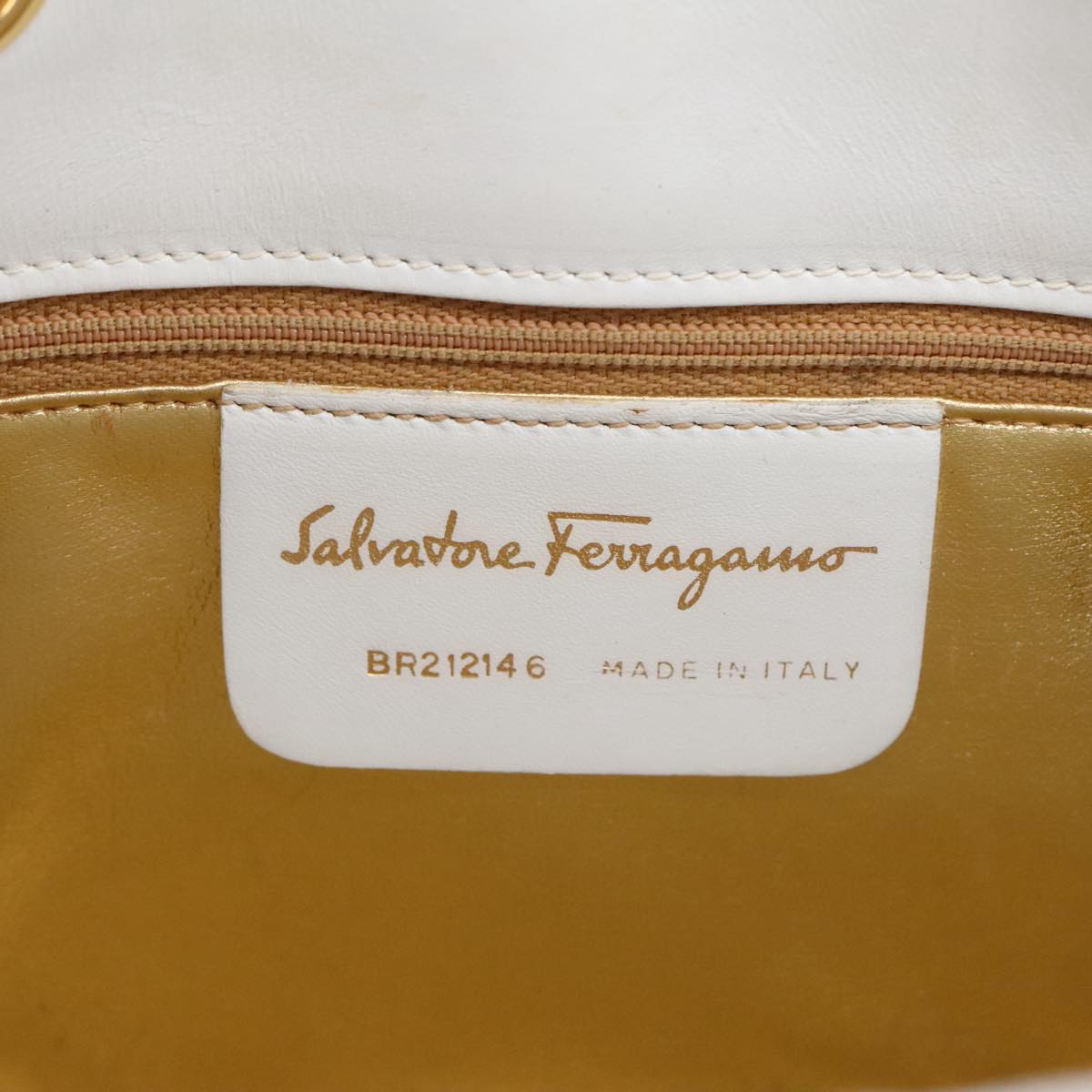 Salvatore Ferragamo Gancini Hand Bag Leather Multicolor Gold Auth 100732