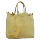 Salvatore Ferragamo Shoulder Bag Suede Yellow Auth 100746-1