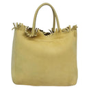 Salvatore Ferragamo Shoulder Bag Suede Yellow Auth 100746-2