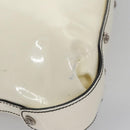 Salvatore Ferragamo Shoulder Bag Enamel White Auth 100748-14