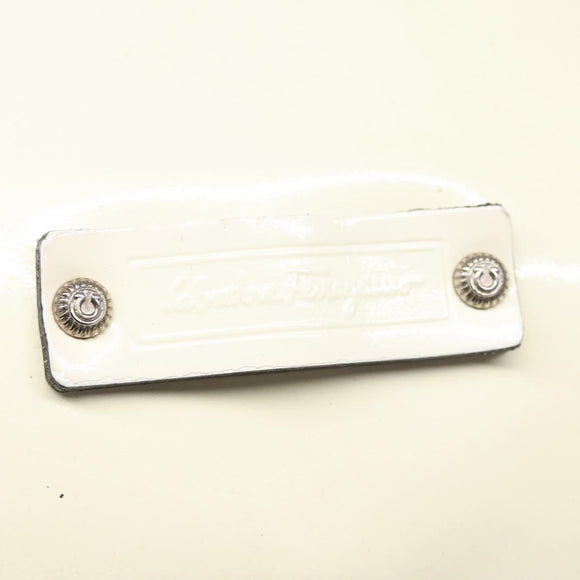 Salvatore Ferragamo Shoulder Bag Enamel White Auth 100748