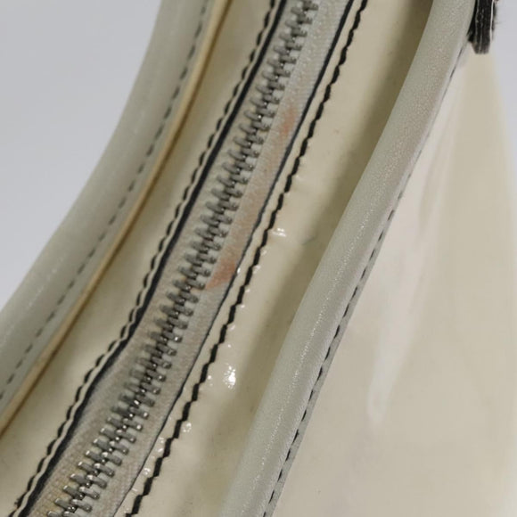 Salvatore Ferragamo Shoulder Bag Enamel White Auth 100748