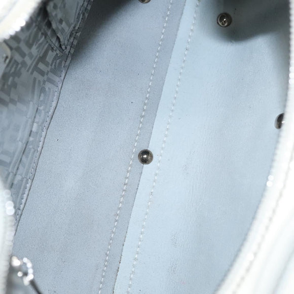 Salvatore Ferragamo Shoulder Bag Enamel White Auth 100748