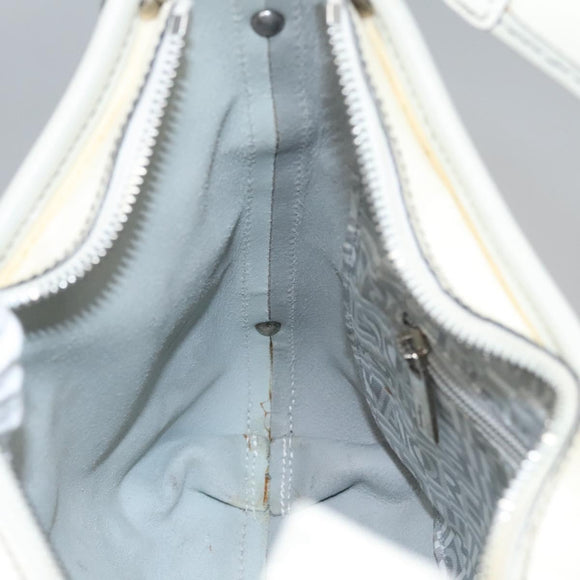 Salvatore Ferragamo Shoulder Bag Enamel White Auth 100748