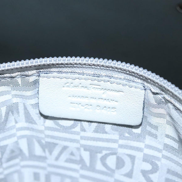 Salvatore Ferragamo Shoulder Bag Enamel White Auth 100748