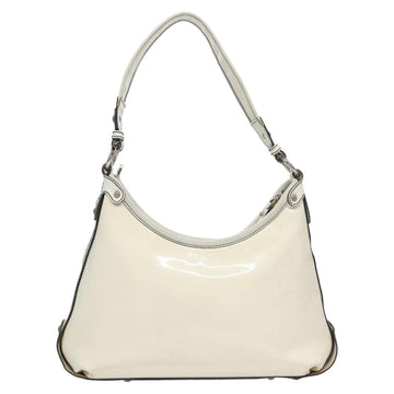 Salvatore Ferragamo Shoulder Bag Enamel White Auth 100748 - 0